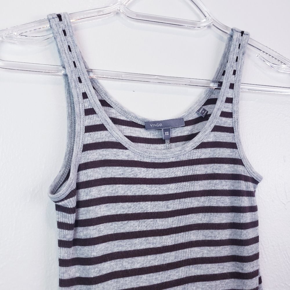 Vince Striped Ribbed Heathered Tank Top - Picture 3 of 8